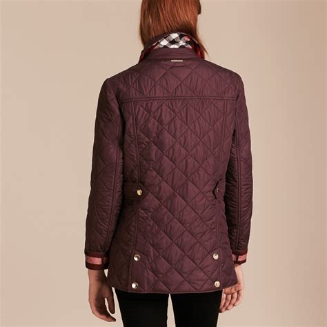 burberry check lined diamond quilted jacket